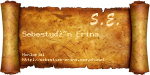 Sebestyén Erina névjegykártya